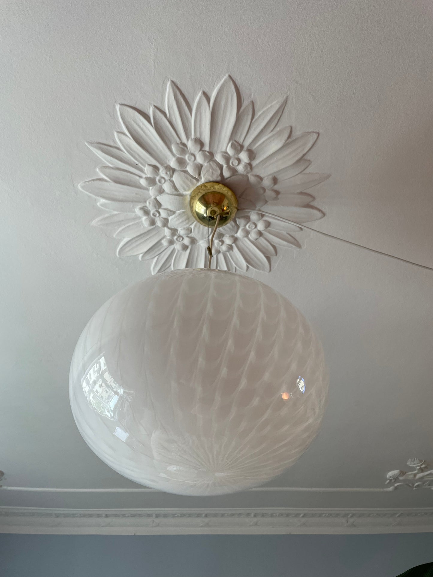 Vintage Murano loftlampe hvid