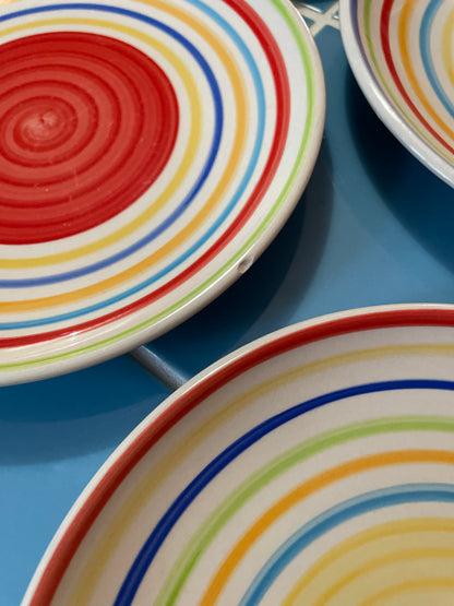 Colorful lunch plates for 6 people