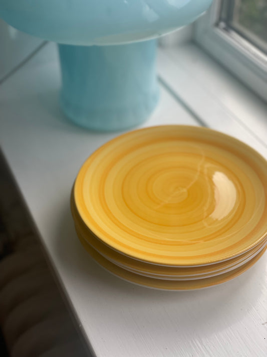 Italian yellow swirl lunch plates