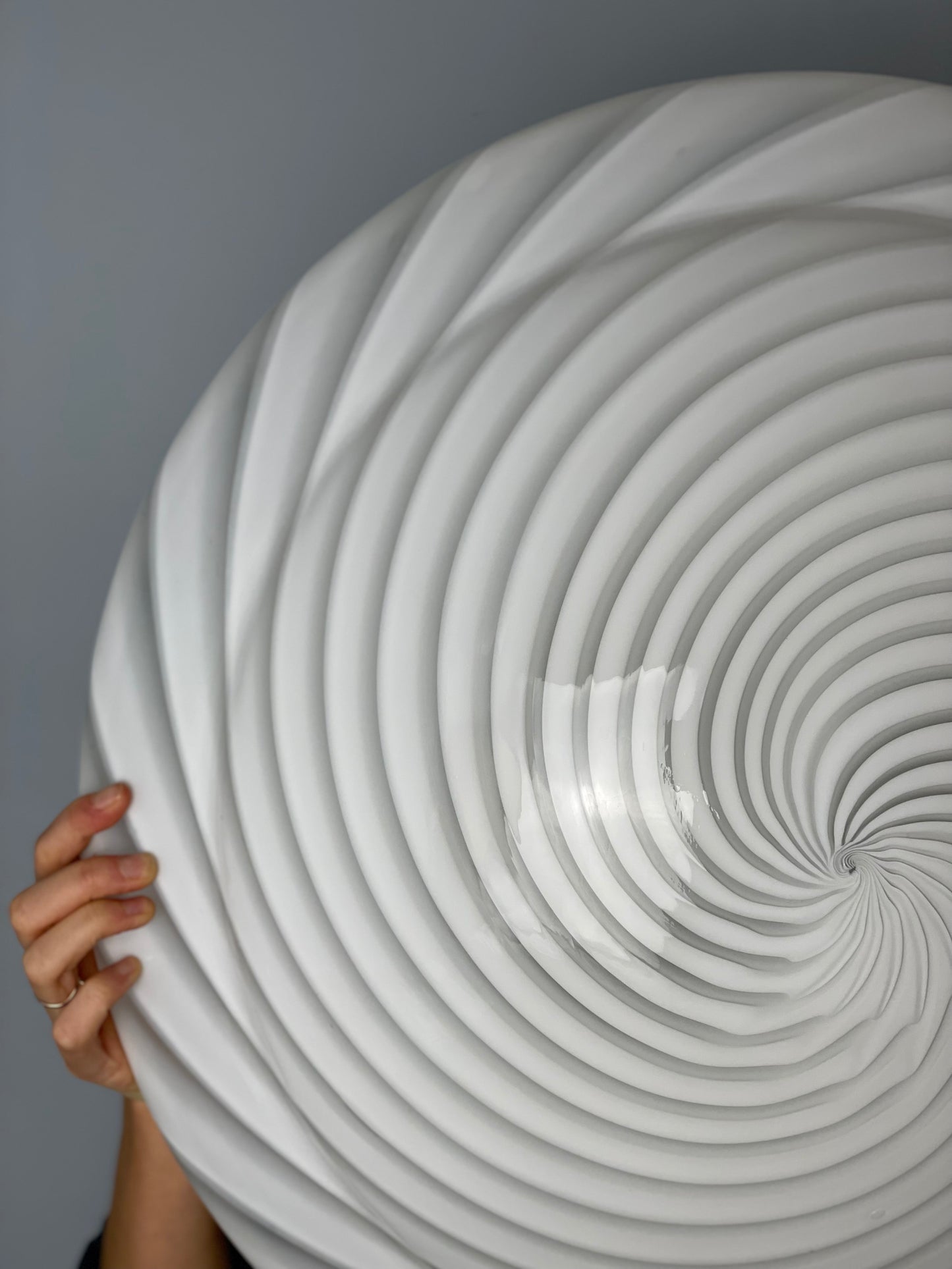 Mega 60cm vintage Murano plafond hvid swirl