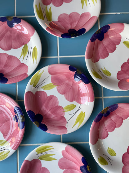 Italian dinner plates with pink flowers