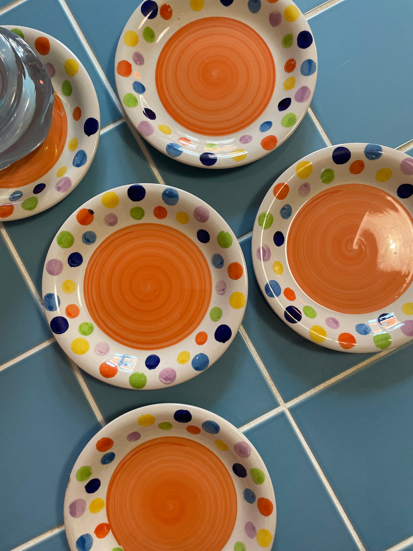 Tivoli style lunch plates with orange centre