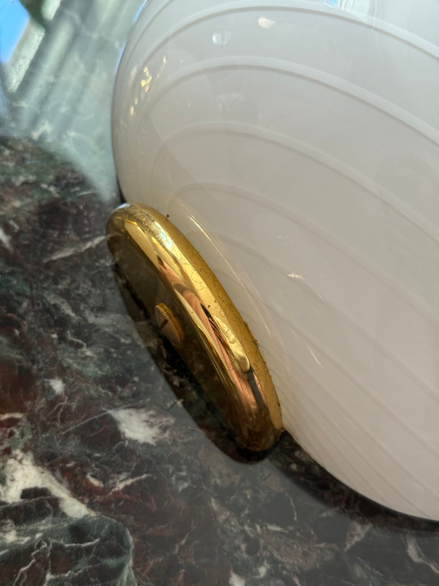 Vintage Murano entrelampe - hvid med fint swirl