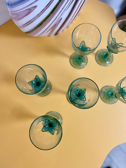 Bormioli vinglas med grøn fod