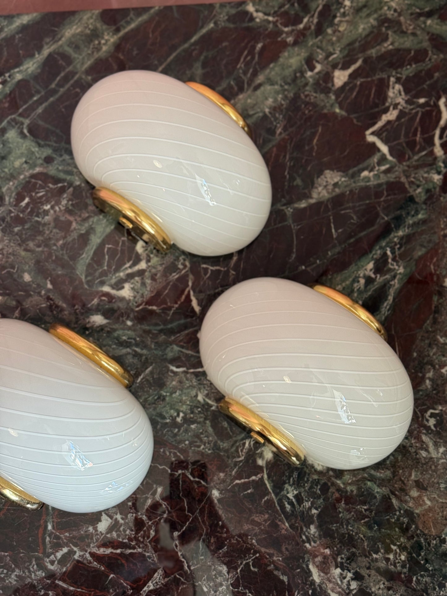 Vintage Murano entrelampe - hvid med fint swirl