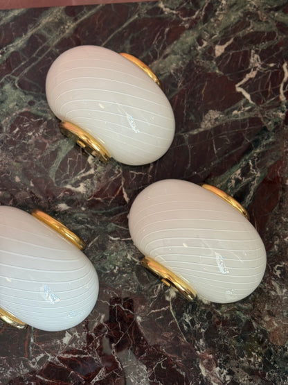Vintage Murano entrelampe - hvid med fint swirl