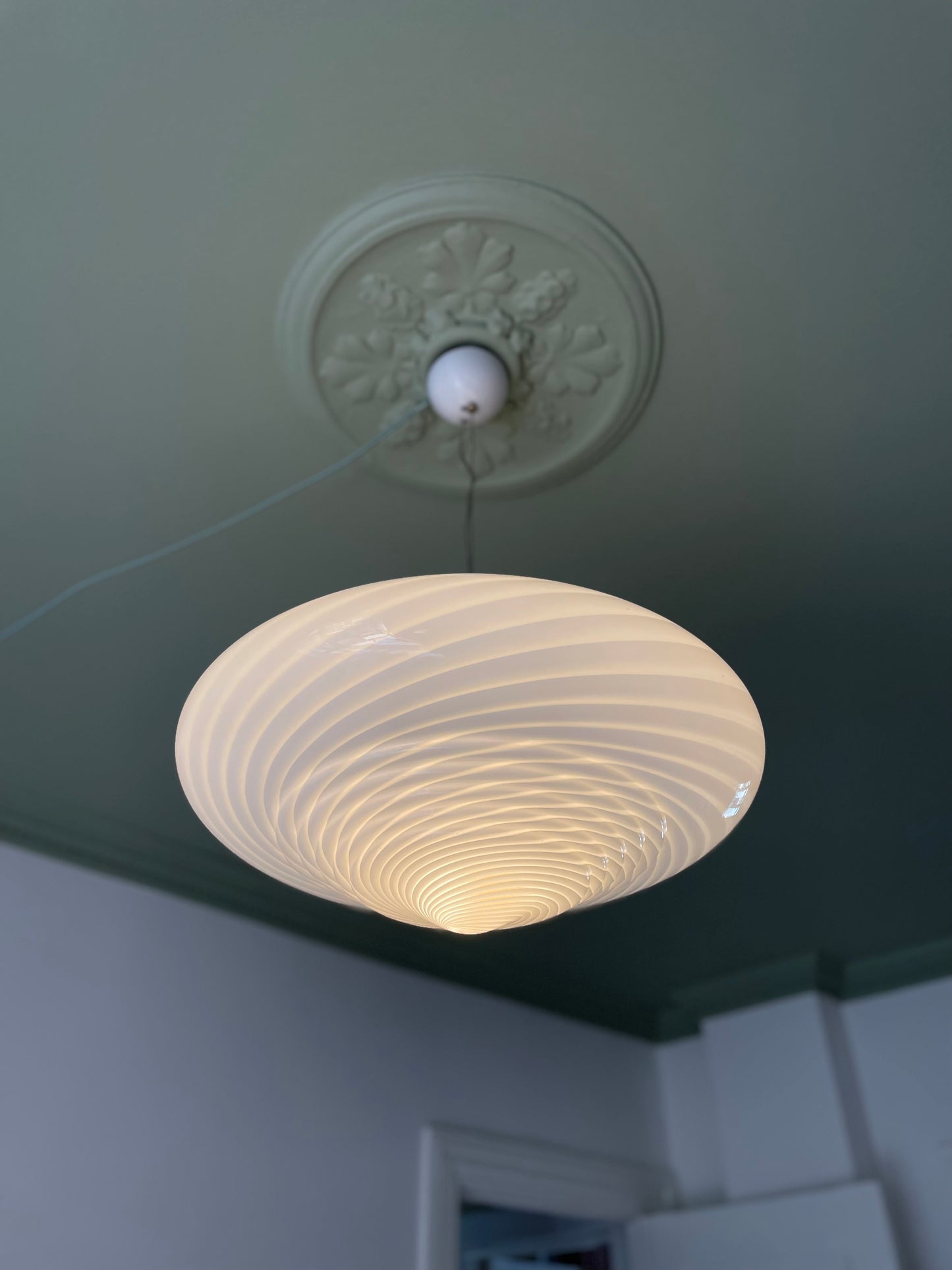Vintage Murano dobbelt swirl lampe 50cm