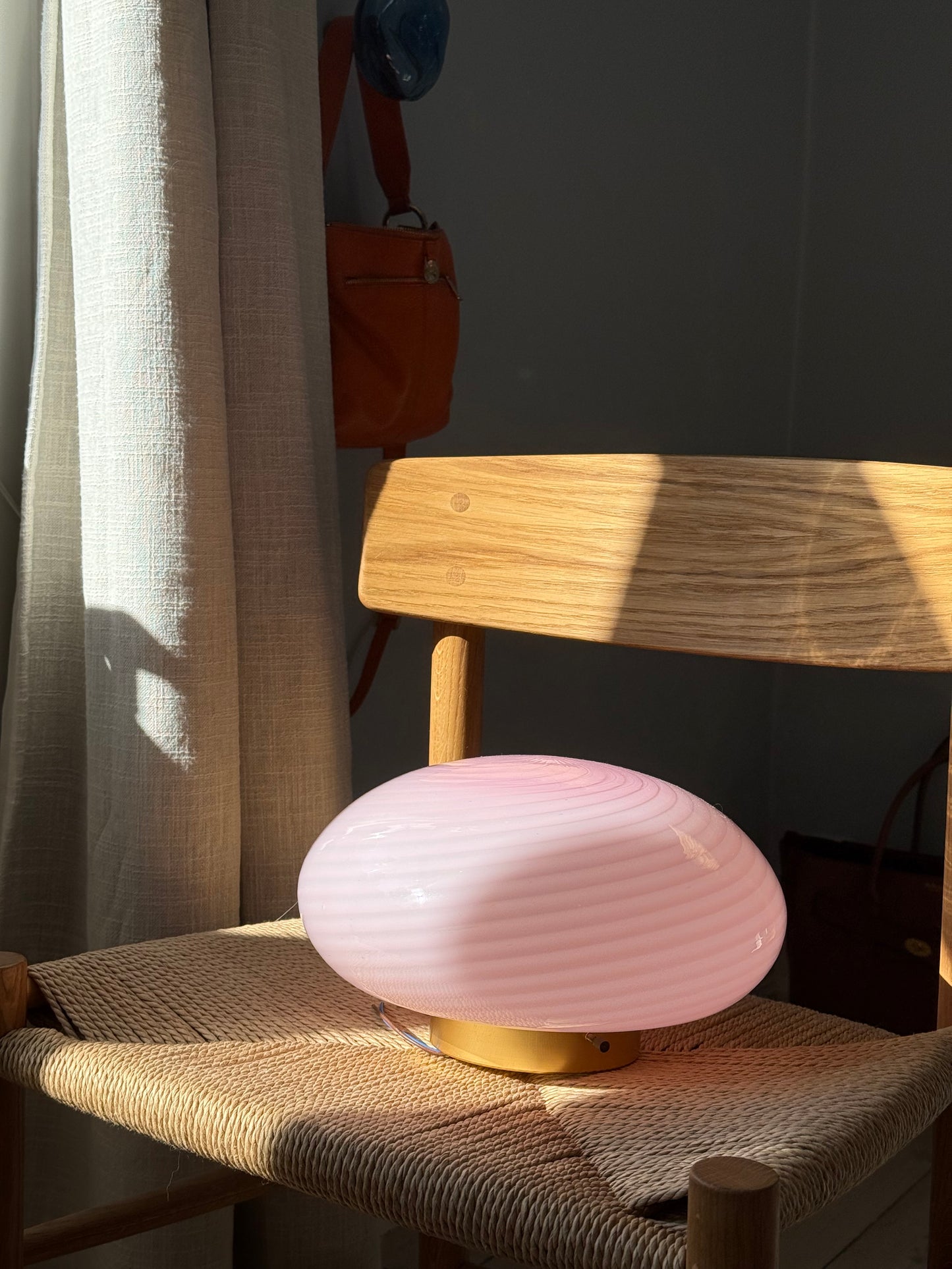 Lyserød vintage vetri Murano væglampe 26cm