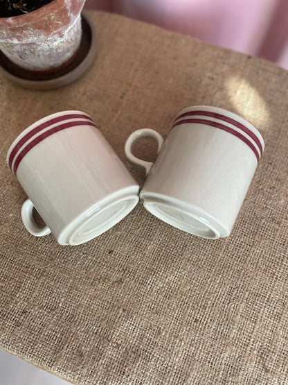 Cups with red stripes