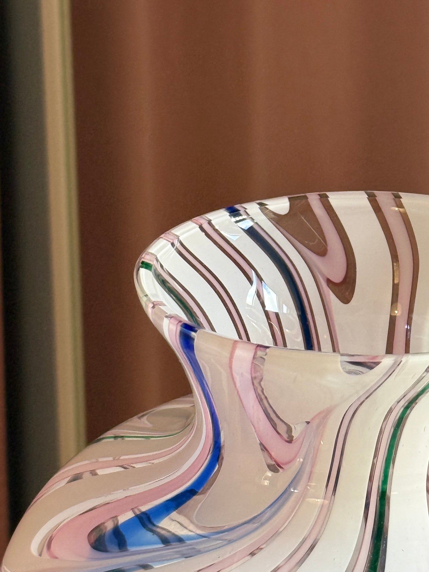 Vintage Murano Michielotto regnbue glasvase