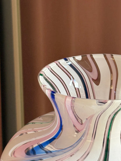 Vintage Murano Michielotto regnbue glasvase