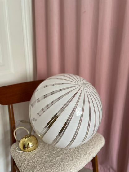 Vintage Murano loftlampe hvid/klar