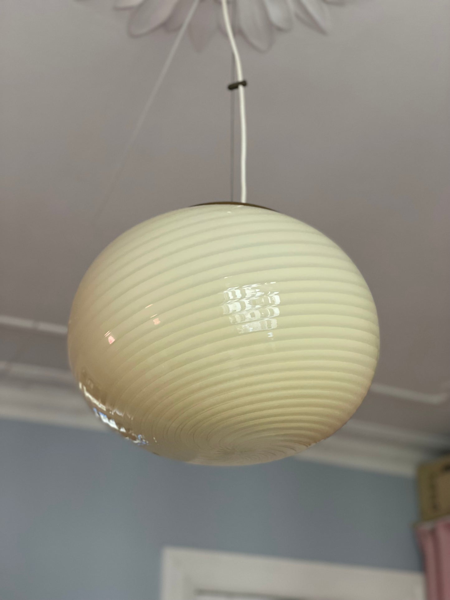 Gul vintage Vetri Murano loftlampe 35cm