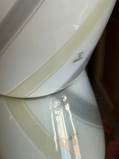 Vintage vetri murano bordlampe med gul og grå striber