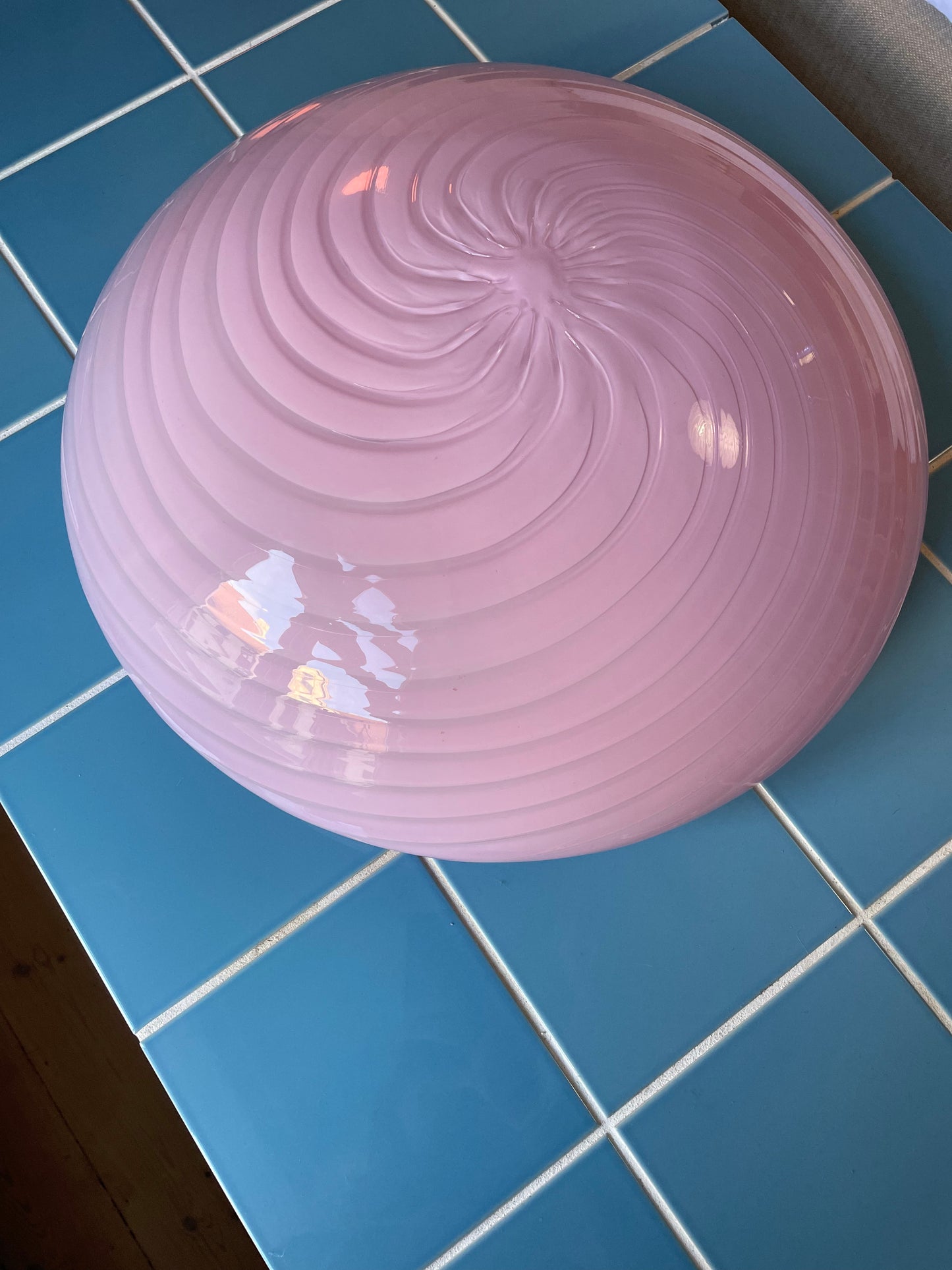 Bubblegum pink vintage Vetri Murano ceiling 43cm with flaws