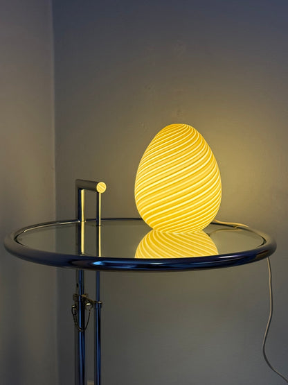 Vintage Vetri Murano gul æg bordlampe