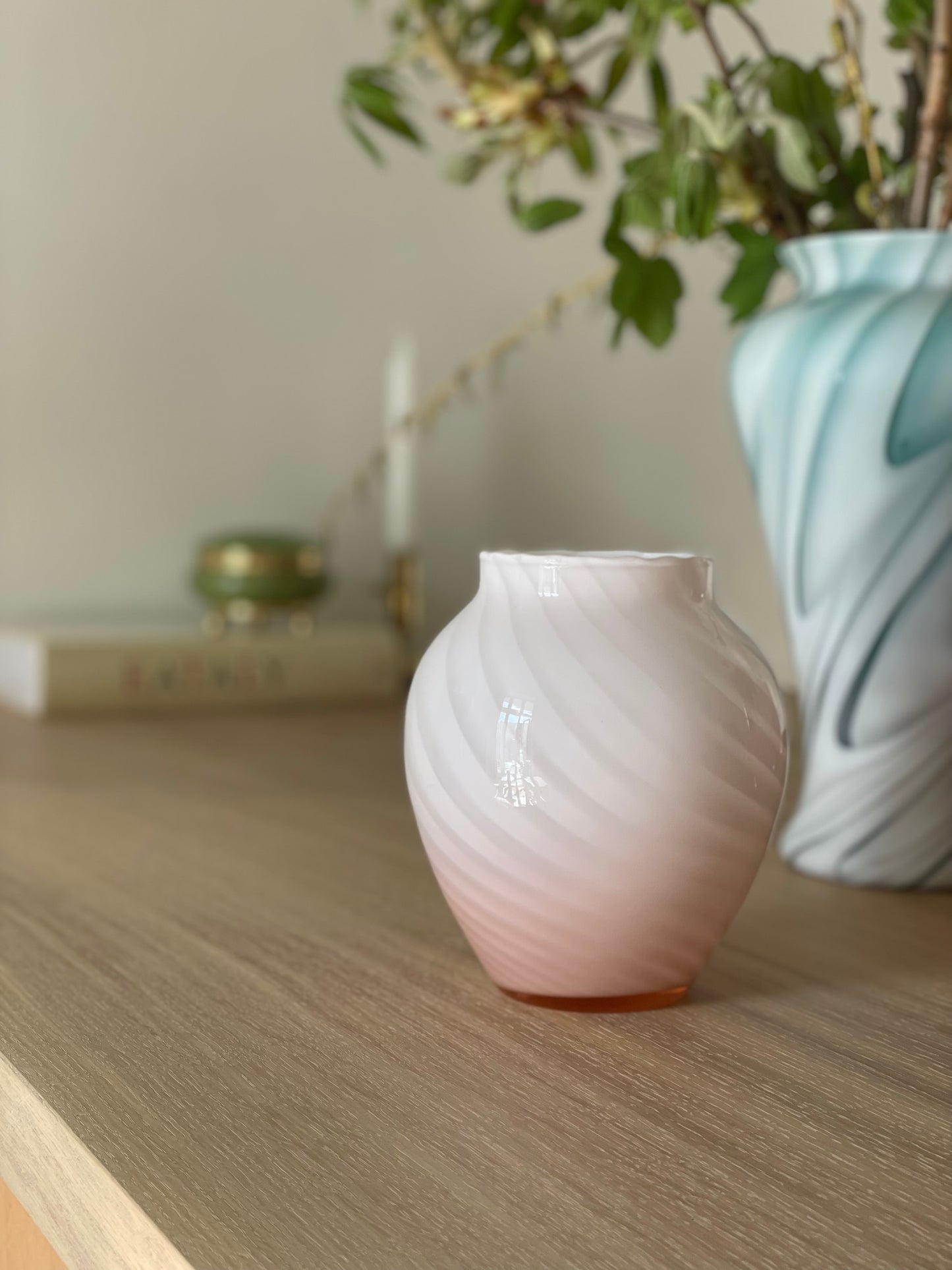Lyserød vintage Murano vase