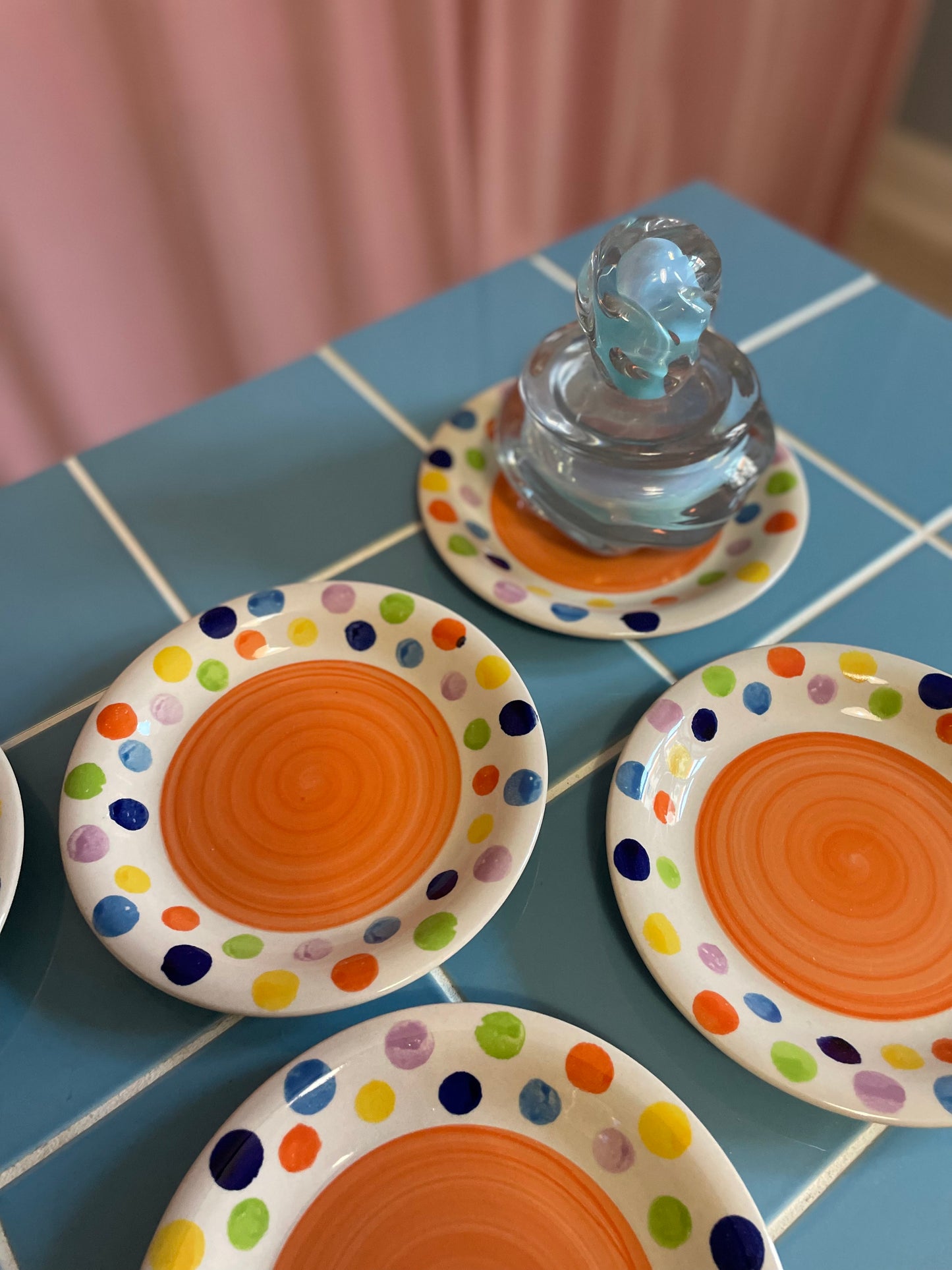 Tivoli style lunch plates with orange centre