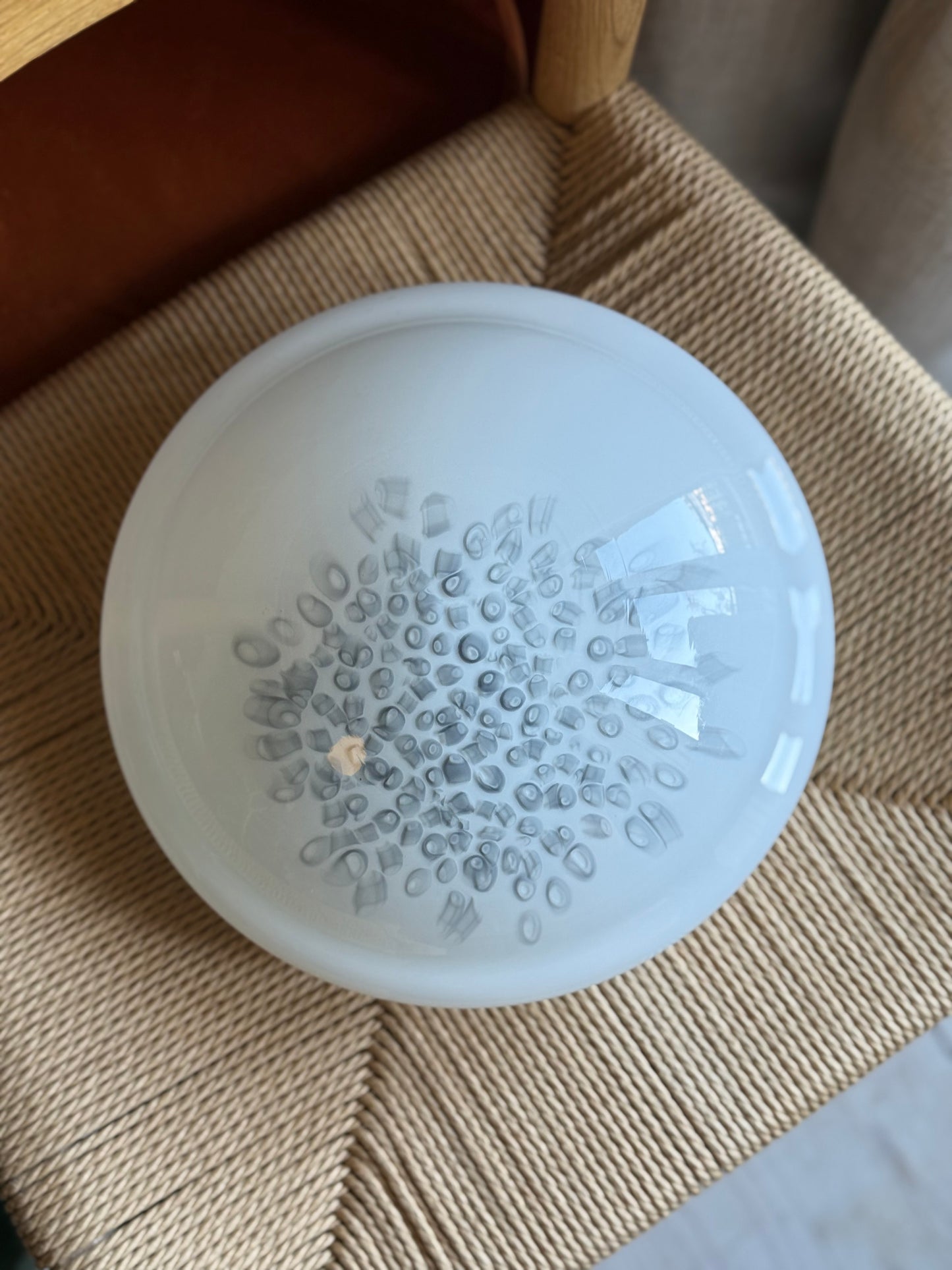 Vintage murano væglampe med grå pletter 26cm