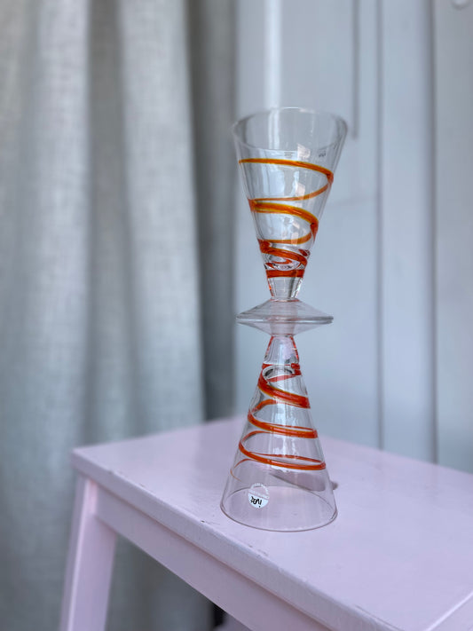 Italian glasses with orange swirl