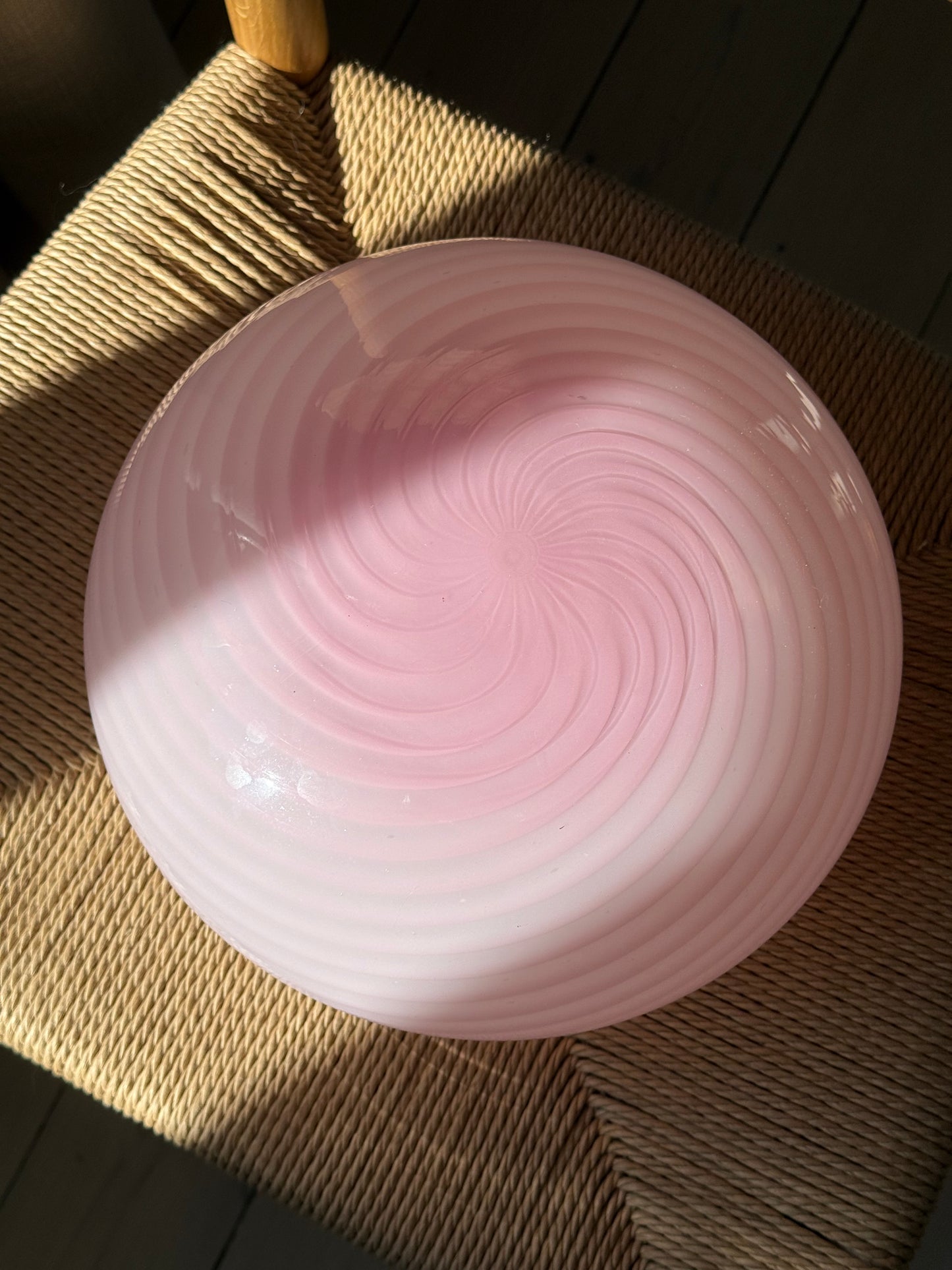 Lyserød vintage vetri Murano væglampe 26cm