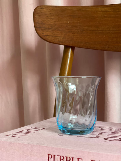 Italian water glass blue swirl