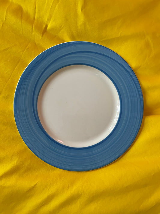 Blue breakfast plate