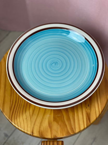Italian dinner plates with blue swirl