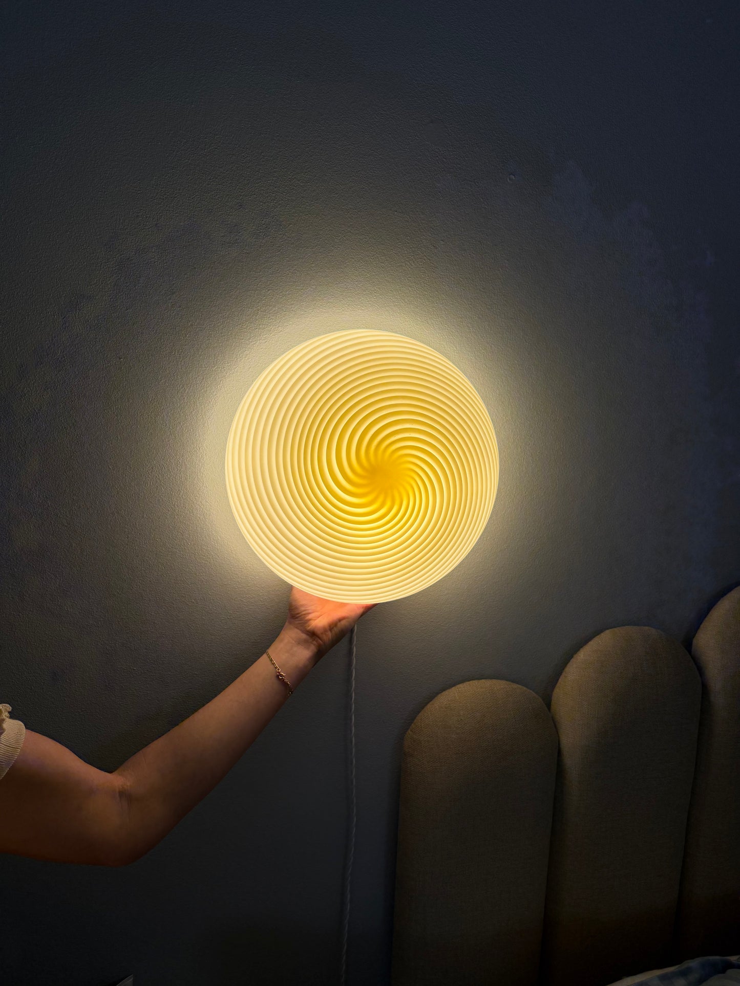 Gul vintage vetri Murano væglampe 30cm