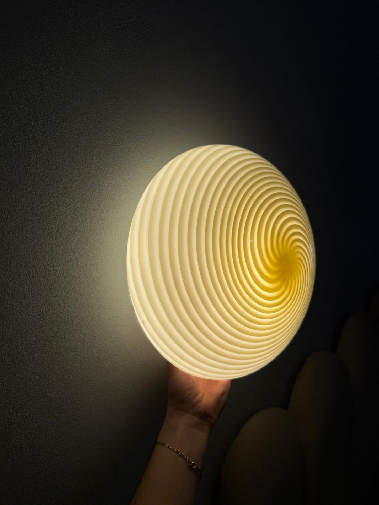 Gul vintage vetri Murano væglampe 30cm