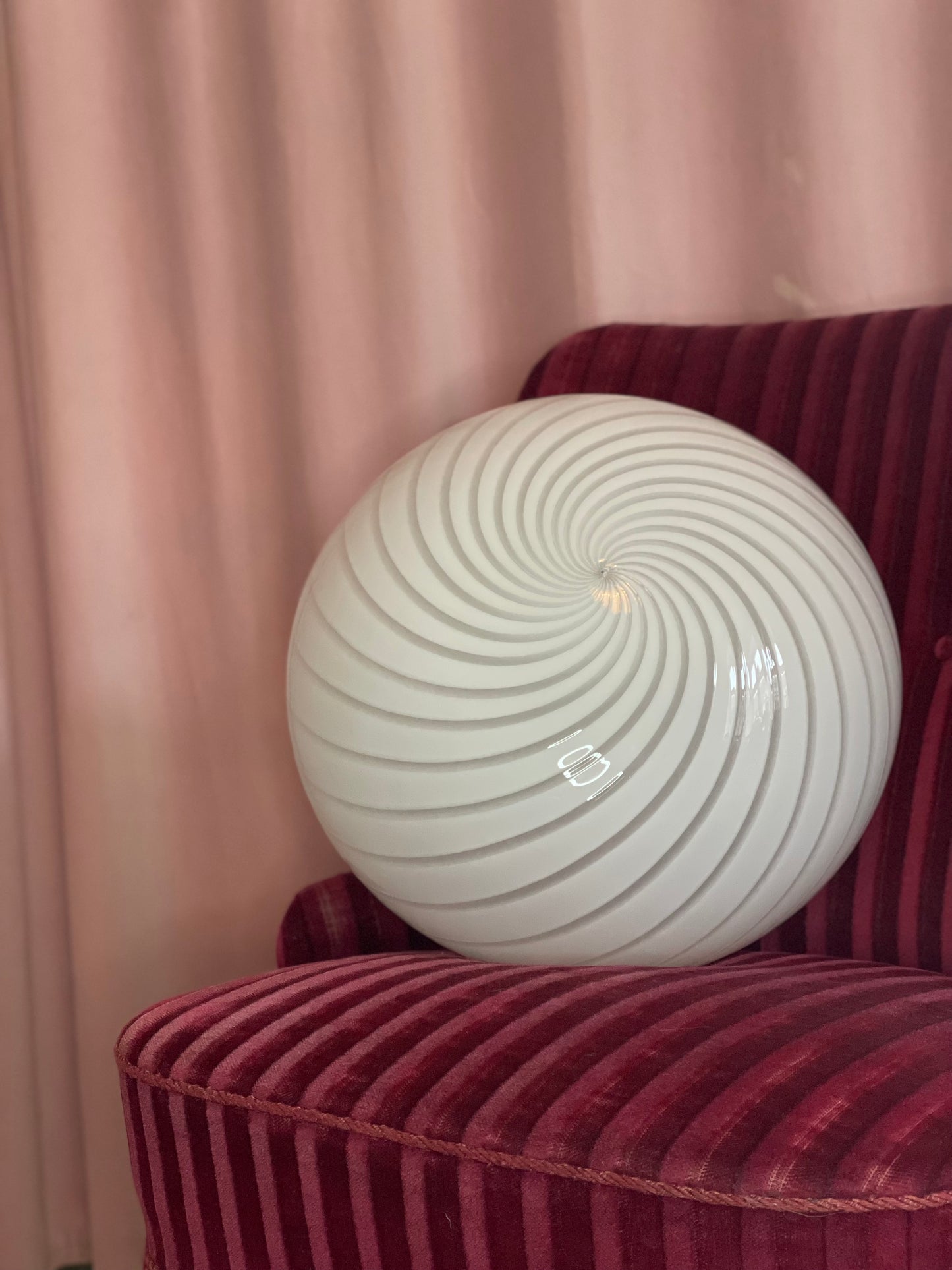 Murano pendel loftlampe 40cm hvid swirl