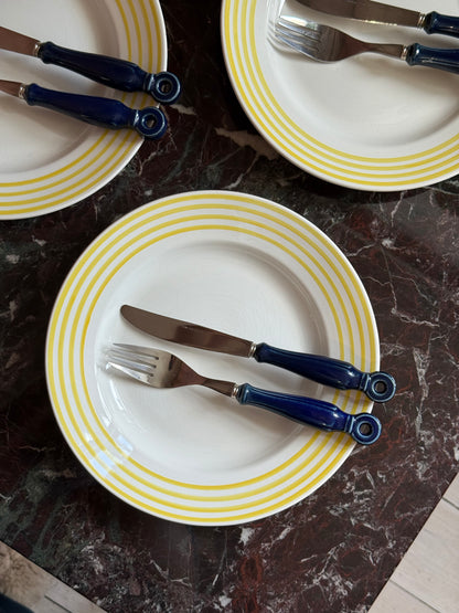 Blåt bestik i porcelæn