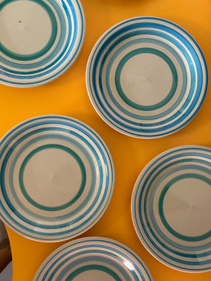 Blå grønne frokosttallerkener fra Italien