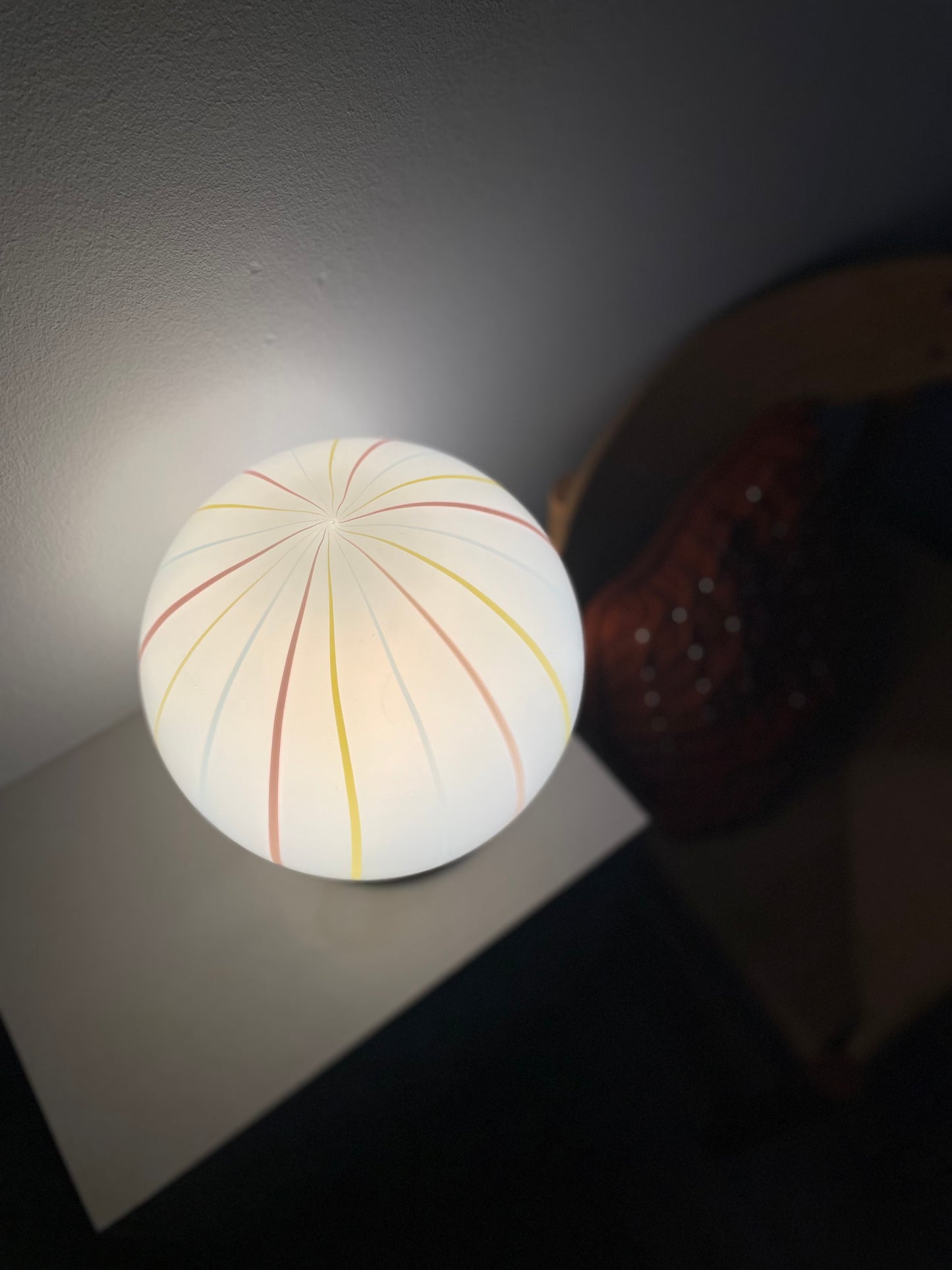 Vintage Murano candy bordlampe 22cm