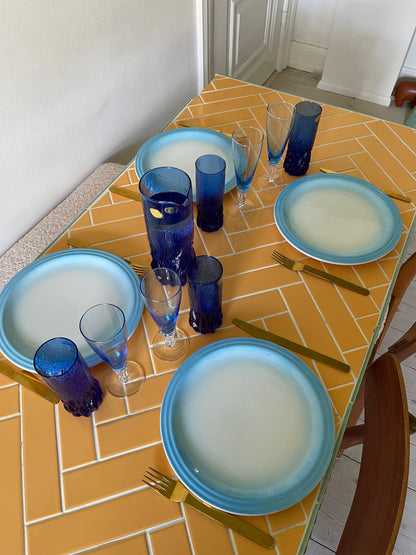 Sky blue dinner plates