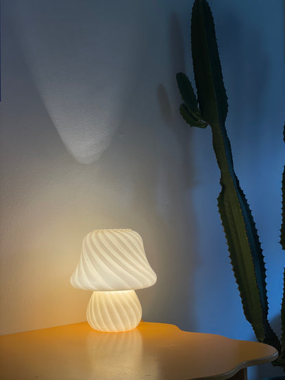 Vintage Murano yellow mushroom table lamp