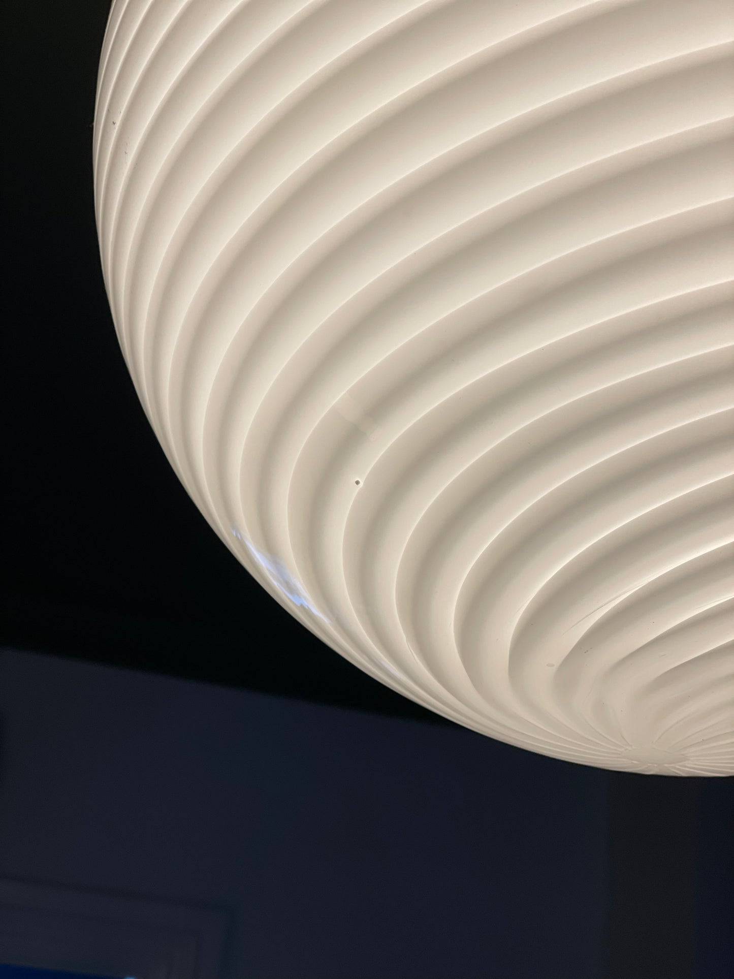 Vintage Vetri Murano loftlampe 40cm hvid swirl