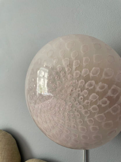 Pink speckled vintage Murano wall lamp 25cm