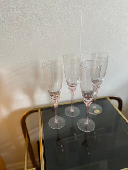 Champagneglas med Rosa fod