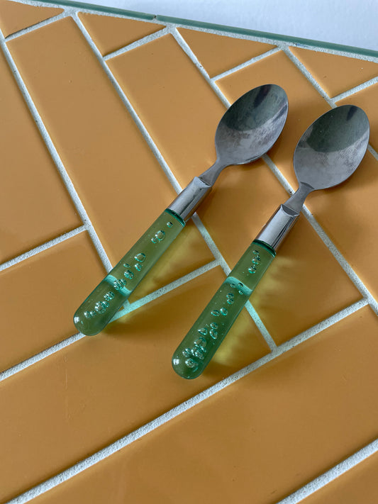 Bubble spoons - green plastic