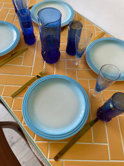 Sky blue dinner plates