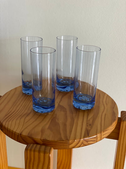 Blue highball glass with strong base