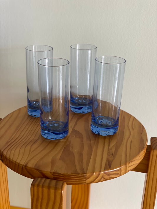 Blue highball glass with strong base