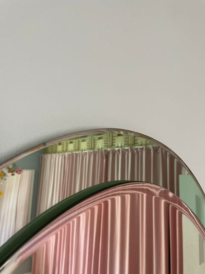 Italian vintage mirror with green edge