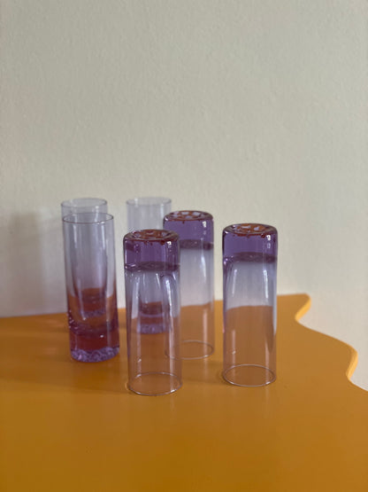 6 Purple highball glass with tall solid base