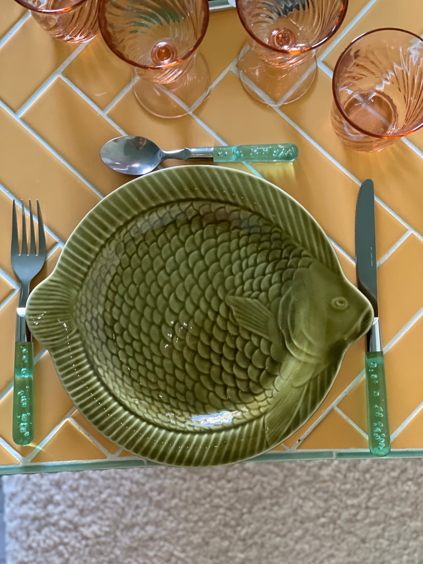 Sarreguemine's light green fish plates