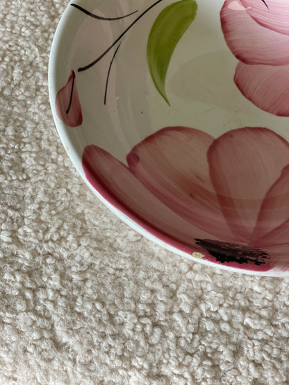 Italian bowl with pink flowers