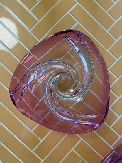 Murano solid pink glass bowl