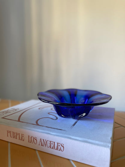 Blue glass bowl