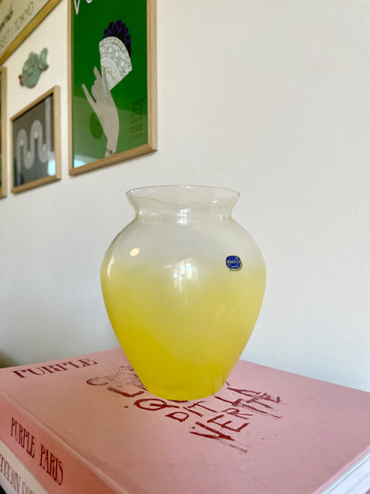 Vase in Bohemian crystal glass - yellow